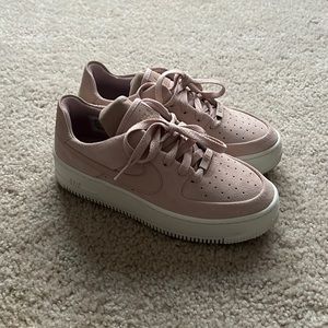 Size 6 1/2 youth pale pink Air Force ones.